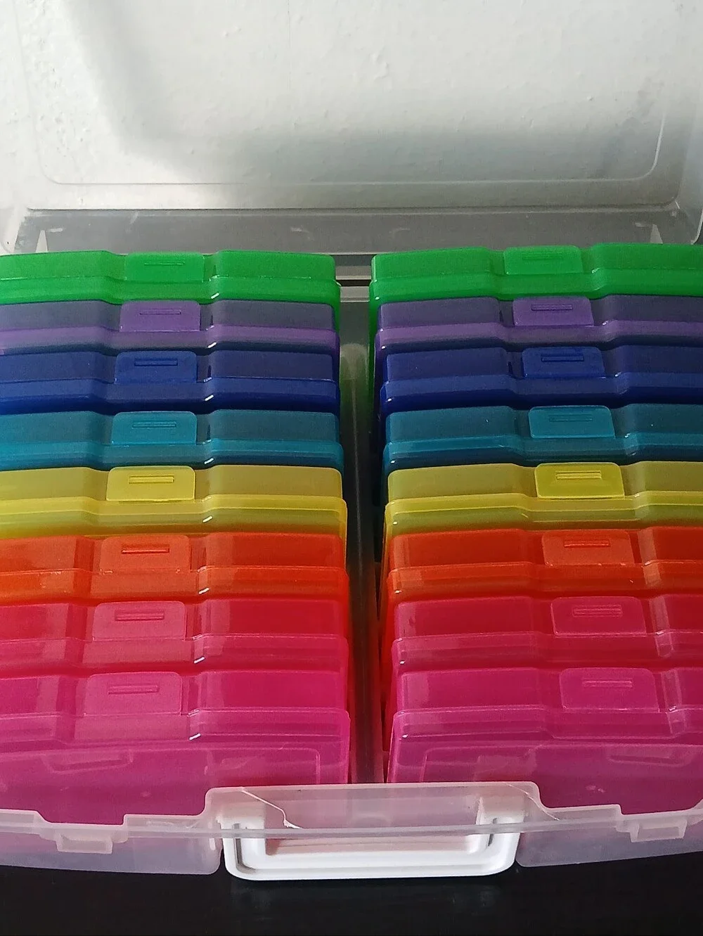 Stacked Rainbow Storage Boxes - Bright Multi-Color